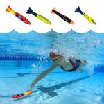 4 PCS Underwater Torpedo Swimming Pool Toy Swim Dive Rocket Diving Weight Sticks