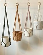 Macrame Plant Hanger No Tassel, Rope Hanging Basket, Modern Flower Pot Holder