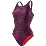 Speedo Women's Allover Muscleback Swimsuit / Black Pink / RRP £37