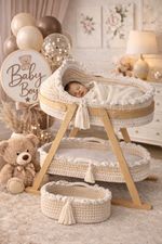 Baby Moses Basket with Rocking Wooden Stand & Mattress limited stock available  