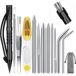 12 Pieces Paracord FID Stitching Set Lacing Needles for Leather knotters tool
