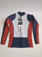 Finisterre Nieuwland 2 Yulex Long Sleeve Top, Navy/Sky/Rust, Size 16