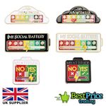 Interactive Social Battery Mood Attitude Tracker Brooch Pin Enamel Badge Gift