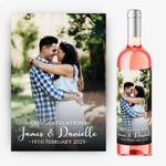 personalised wine bottle label wedding gift engagement custom photo sticker