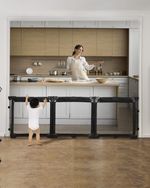 Extra Wide Baby Gate 210cm Foldable Safety Barrier Kids Pet Playpen Fence
