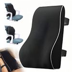 Memory Foam Lumbar Support Cushion Back Pillow Office Car Chair Black