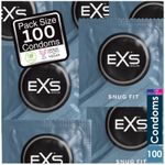 100 x Exs Snug Fit Condoms Pack | Smaller Size Tighter Trim Close Fit | Vegan