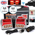 Wireless Led Rear Tail Lights Battery Operated USB Magnetic Towing Trailer UK