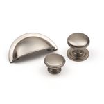 Nickel Kitchen Cupboard Handle Cup Pull Knobs Brushed Shaker Door Drawer Cabinet