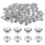 50set M5 x 4mm Chicago Screw, Metal Stud Screw Rivets for Leather, Silver Tone