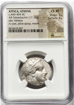 Attica, Athens NGC CH XF c.440-404 B.C. AR Tetradrachm 5/5 Strike 4/5 Surface