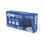 *NEW* EXPO Visa Vas Wet Erase Markers Fine Point Black - Pack of 12