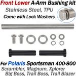 For Polaris Sportsman 400 500 570 600 800 Front Lower A-ARM Bushings Shaft Kit 