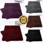 New Bath Mat 2 Piece Set Non Slip Soft Pedestal Microfibre Toilet Bathroom Rug