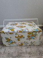 vintage Rare nursery-rhyme Vinyl Baby Nursery storage box hamper  1970s