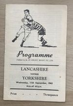 RUGBY LEAGUE PROGRAMME / COUNTY CHAMPIONSHIP LANCASHIRE V YORKSHIRE  1963
