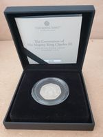 2023 THE CORONATION OF HM KING CHARLES III 2023 50p SILVER PROOF PIEDFORT COIN