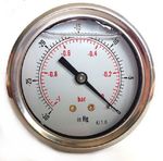 Vacuum Gauges Stainless Steel case Glycerine filled 63mm -1/0 Bar &-30*Hg 63 100