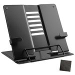 Senshuomy Adjustable Recipe Book Stand, Folding Cookbook Holder for Black