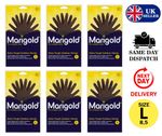 6 x Marigold Black Outdoor Gardening Rubber Gloves Extra Tough Non-Slip Grip L