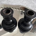 Pair Of Antique Small Real Ebony Ebonised Aesthetic Movement Wood Candlesticks