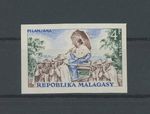 MADAGASCAR IMPERFORATED!! 1966 TRANSPORT FILANJANA LITTER RARE!! h6990