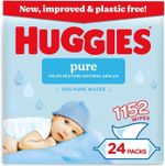 Huggies Pure Plastic Free Baby Wipes - Pack of 24 (1152 Wipes) – 99% Water