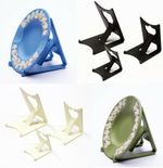 2 x Black, Ivory, Wedgwood Blue or Green : Clip Display Stands : Plate, Jasper 