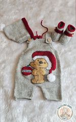 Hand Knitted Baby Clothes Dungarees Outfit 0/3 Months