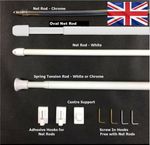 Long Extendable Telescopic Net or Tension Rod 24 Sizes 27-300cm NEXT DAY DEL