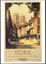Modern P/Cd: BR Poster Repro Featuring YORK (Petergate & Minster from Kings Sq.)
