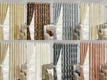 Jacquard Curtains Ring Top Eyelet Luxury Pair Fully Lined Ready Made Tiebacks