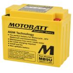Motobatt MB9U Motorcycle Battery 12v 11.7Ah Quad Flex Replaces YB7A, YB9B, YB9LB