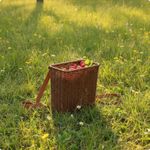 Backpack Basket with Shoulder Straps Open-Top Rattan Backpack Basket Rectangular