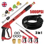 UK 5000PSI High Pressure Washer Spray Gun and Washing Hose Kit For Car Jet Lance