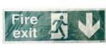 Brady - Nite-Glo Photoluminescent Fire Exit Down Sign MPN89520-0001