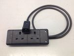Marten® UPS IEC to UK Converter 2 Gang UK cw IEC C14 (kettle) Plug 1M Black
