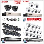 ZOSI CCTV 1080P Security Camera System 8CH 16CH DVR Outdoor AI Detection 2.0MP