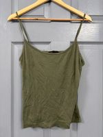 New Look Khaki Green Ribbed Cami Top Size M