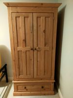 Freestanding Wardrobe Handmade Solid waxed pine Wood Bedroom Furniture