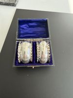 Antique Pair Solid Silver Crimped Napkin Rings C T Burrows & Sons 1920 18g