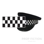 Police Cap Dice Chequered Banding / 1M Black & White Check Sillitoe Hat Ribbon