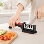 Knife Sharpener 4 Stage Handheld Kitchen Knives Sharpening Tool Stainless Steel