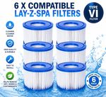6 x BRAND NEW Bestway lazy Lay-z-Spa Filters VI Cartridge - Hot Tub - Spa  