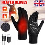 Electric Heated Gloves USB Rechargeable Insulated Warm Thermal Gloves Winter UK