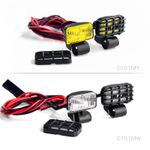 Rectangular Spotlight with Lampshade Yellow Fog Lights for 1:8/1:10 RC Car Scene