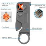 Precision Coaxial Cable Stripper Stripping Pliers Wire Tool with Hex Wrench Gray