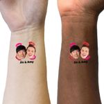 Hen Party Tattoos 2 faces, Custom Temporary Tattoo, Party Accessory, Design 8471