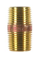 Pack of 10 Male to Male Plumbing Pipe Nipple 1/2 X 1-1/2 Threaded Red Brass Bulk