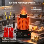 3KG Electric Metal Melting Furnace +Graphite Crucible + Ingot Mold Kit, 1800W